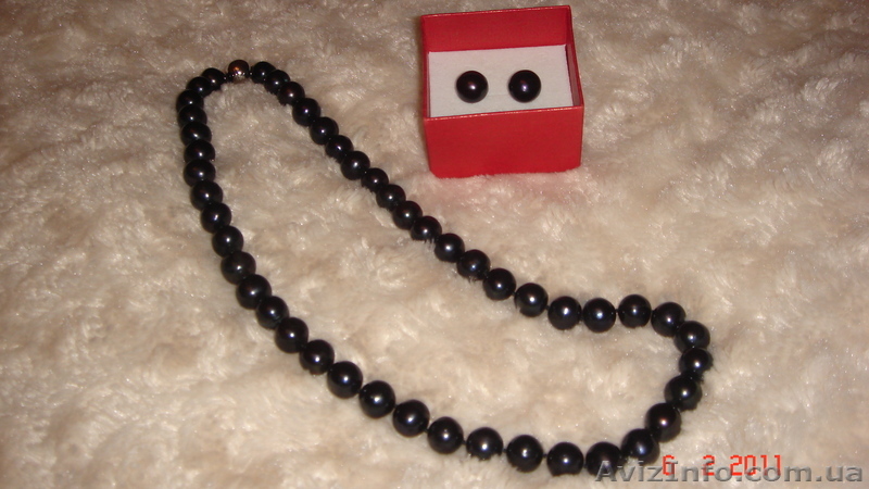 продам серьги и бусы из черного  жемчуга - <ro>Изображение</ro><ru>Изображение</ru> #1, <ru>Объявление</ru> #161829