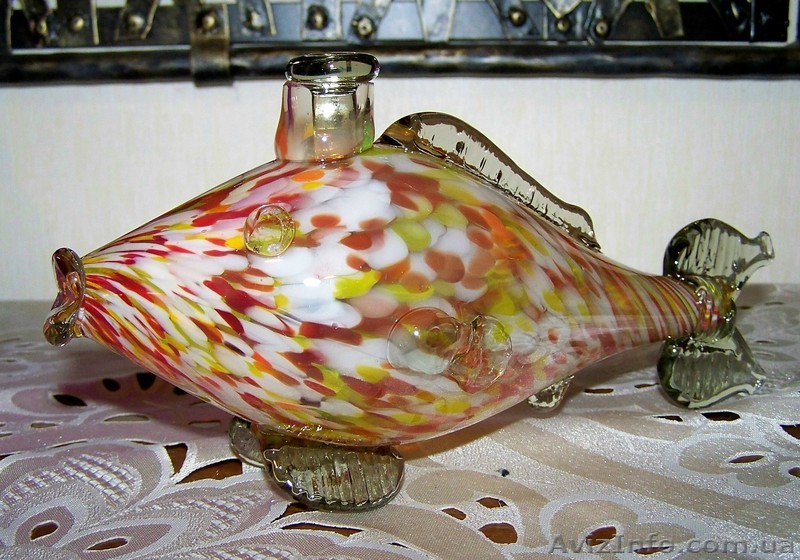 Графин-рыба, цветное стекло - <ro>Изображение</ro><ru>Изображение</ru> #1, <ru>Объявление</ru> #485260