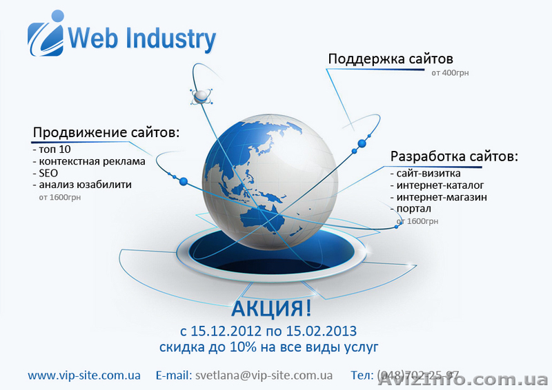 Компания "ВЕБ Индустрия". Разработка и продвижение сайтов. - <ro>Изображение</ro><ru>Изображение</ru> #1, <ru>Объявление</ru> #843504