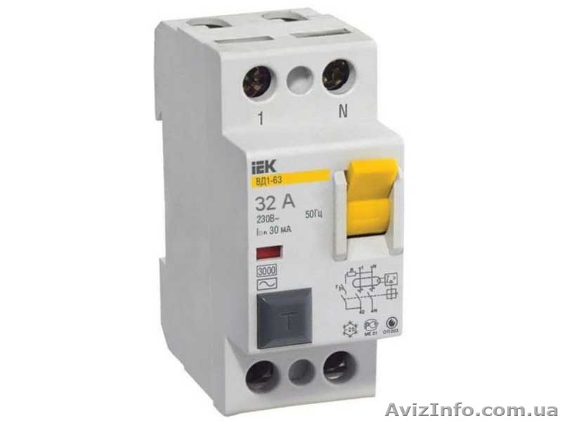 Выключатели дифференциальные ВД1-63(УЗО). - <ro>Изображение</ro><ru>Изображение</ru> #1, <ru>Объявление</ru> #918517