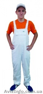 Полукомбинезон рабочий, саржа белый - <ro>Изображение</ro><ru>Изображение</ru> #1, <ru>Объявление</ru> #1300466