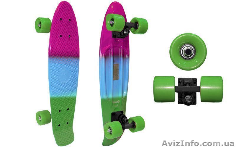 Скейтборд/скейт Penny Board Fades Градиент/Мультиколор (Пенни борд) - <ro>Изображение</ro><ru>Изображение</ru> #1, <ru>Объявление</ru> #1416054