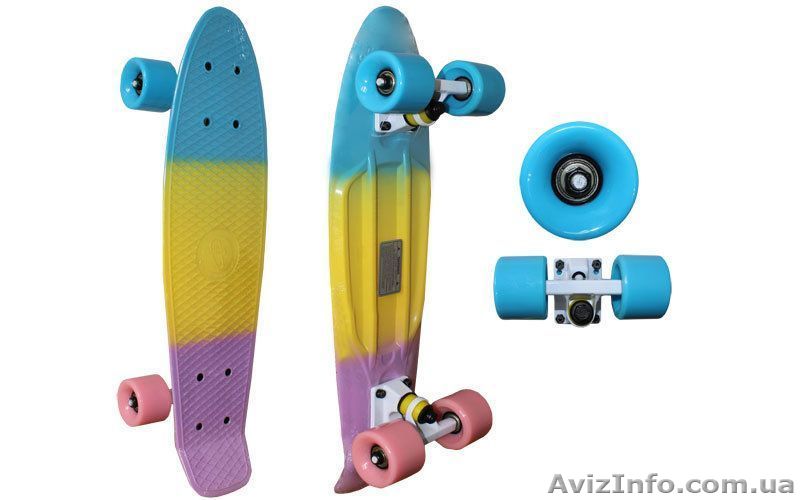 Скейтборд/скейт Penny Board Fades Градиент/Мультиколор  - <ro>Изображение</ro><ru>Изображение</ru> #1, <ru>Объявление</ru> #1416055