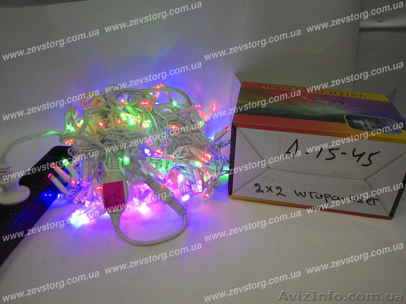 Уличная светодиодная гирлянда  нить 10 м разноцветная - <ro>Изображение</ro><ru>Изображение</ru> #1, <ru>Объявление</ru> #1493511