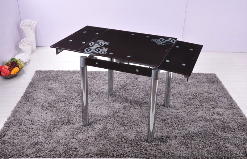 Стеклянный обеденный черный стол Мадрид  - <ro>Изображение</ro><ru>Изображение</ru> #1, <ru>Объявление</ru> #1508764