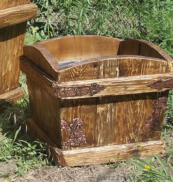 Деревянное садовое кашпо - <ro>Изображение</ro><ru>Изображение</ru> #1, <ru>Объявление</ru> #1622416