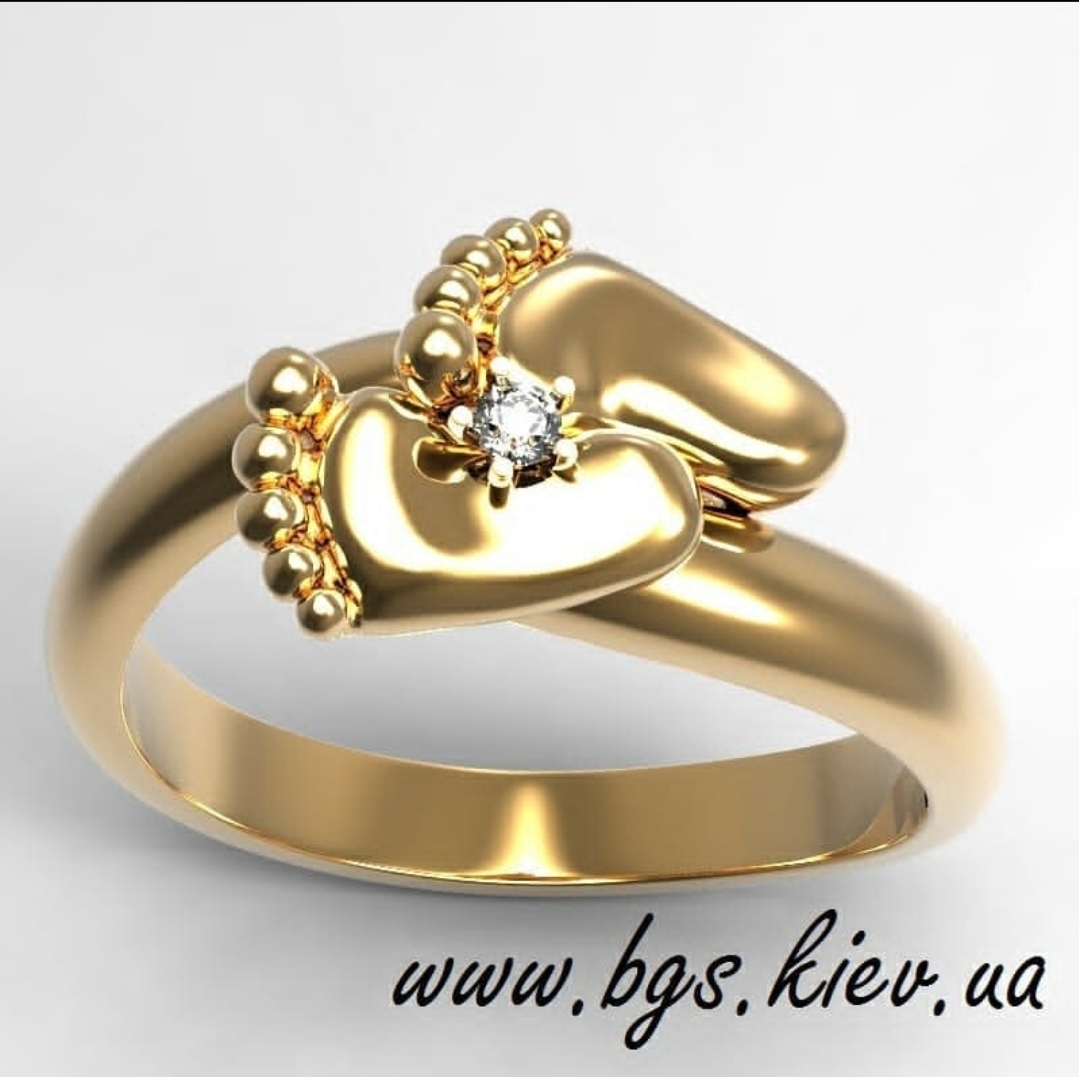 Золота каблучка ніжки, кільце п'ятачки немовляти, кільце подарунок, народження - <ro>Изображение</ro><ru>Изображение</ru> #1, <ru>Объявление</ru> #1732420