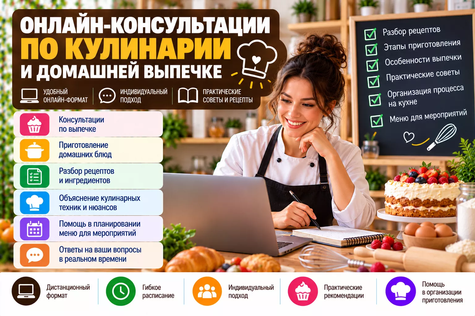Онлайн-консультации по кулинарии и домашней выпечке - <ro>Изображение</ro><ru>Изображение</ru> #1, <ru>Объявление</ru> #1754878