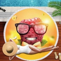 ПЛЯЖНОЕ круглое покрывало - полотенце. ХИТ СЕЗОНА. Пляжный плед, Махра - <ro>Изображение</ro><ru>Изображение</ru> #2, <ru>Объявление</ru> #1712472