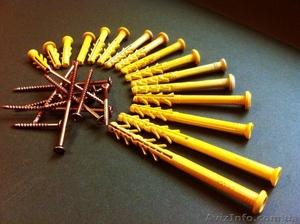 Дюбель быстрого монтажа 6-ая серия гриб и потай от 6х35 до 6х100 mm 16 типоразме