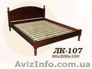Кровать, деревянная, Лк- 107, Скиф, из массива хвойных пород деревьев. - <ro>Изображение</ro><ru>Изображение</ru> #1, <ru>Объявление</ru> #916651