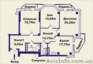 Продается 3х комнатная просторная квартира на ул. Маршала Малиновского - <ro>Изображение</ro><ru>Изображение</ru> #2, <ru>Объявление</ru> #995434