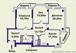 Продается 3х комнатная просторная квартира на ул. Малиновского. - <ro>Изображение</ro><ru>Изображение</ru> #6, <ru>Объявление</ru> #1027279