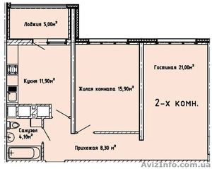 Двухкомнатная квартира, Люстдорфская дорога    - <ro>Изображение</ro><ru>Изображение</ru> #1, <ru>Объявление</ru> #1238812