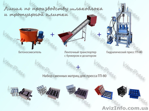 Линия по производству тротуарной плитки и шлакоблока