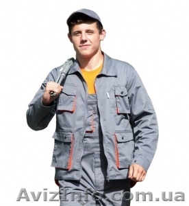 Куртка рабочая СПЕКТР, тк.Zibo, серый/оранж. - <ro>Изображение</ro><ru>Изображение</ru> #1, <ru>Объявление</ru> #1300494