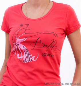 Женская футболка BALLET GRACE  с принтом оптом и в розницу.  - <ro>Изображение</ro><ru>Изображение</ru> #3, <ru>Объявление</ru> #1414780