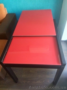 Стол обеденный раскладной стекло красный - <ro>Изображение</ro><ru>Изображение</ru> #2, <ru>Объявление</ru> #1475605