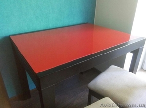 Стол обеденный раскладной стекло красный - <ro>Изображение</ro><ru>Изображение</ru> #1, <ru>Объявление</ru> #1475605