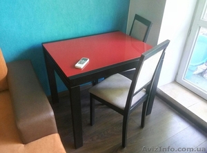 Стол обеденный раскладной стекло красный - <ro>Изображение</ro><ru>Изображение</ru> #3, <ru>Объявление</ru> #1475605