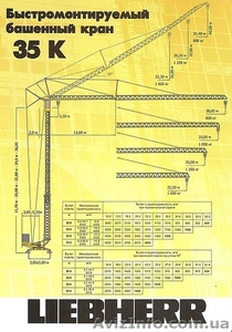 Продаем быстромонтируемый башенный кран LIEBHERR 35K, 4 тонны, 1993 г.в. - <ro>Изображение</ro><ru>Изображение</ru> #5, <ru>Объявление</ru> #1607587