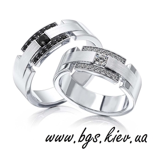 Парні обручки з білого золота під замовлення