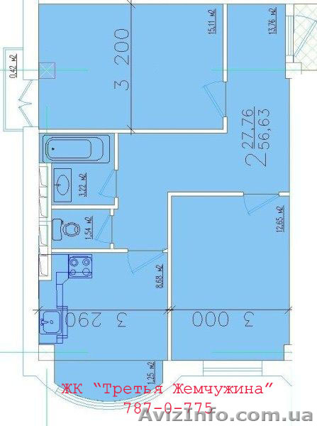 2 комн квартира "Третья Жемчужина" 42 600$ от застройщика - <ro>Изображение</ro><ru>Изображение</ru> #1, <ru>Объявление</ru> #500591