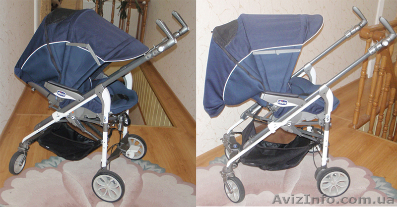 Продам коляску Chicoo Trio Living 2 в 1 синего цвета.  - <ro>Изображение</ro><ru>Изображение</ru> #3, <ru>Объявление</ru> #746084