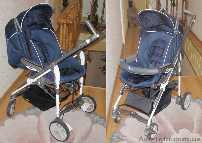 Продам коляску Chicoo Trio Living 2 в 1 синего цвета.  - <ro>Изображение</ro><ru>Изображение</ru> #4, <ru>Объявление</ru> #746084