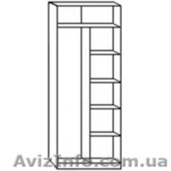 Шкаф платяной, Справа полочки, Шкаф-07, РТВ, для дома. - <ro>Изображение</ro><ru>Изображение</ru> #2, <ru>Объявление</ru> #782009