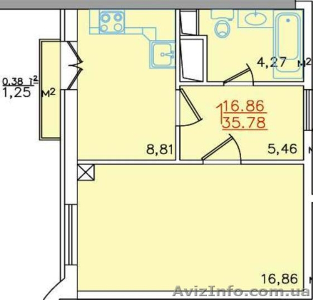 Продам 1-но комн. квартиру  c видом на море в ЖК "3-я Жемчужина" - <ro>Изображение</ro><ru>Изображение</ru> #6, <ru>Объявление</ru> #956519