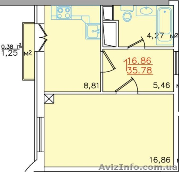 Продам 1-но комн. квартиру  c видом на море - <ro>Изображение</ro><ru>Изображение</ru> #6, <ru>Объявление</ru> #956545