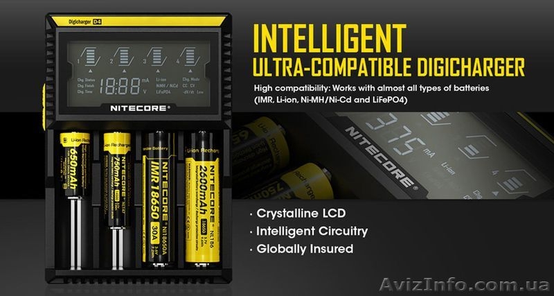 Универсальные зарядные устройства Nitecore Digicharge D4 - <ro>Изображение</ro><ru>Изображение</ru> #2, <ru>Объявление</ru> #1236898