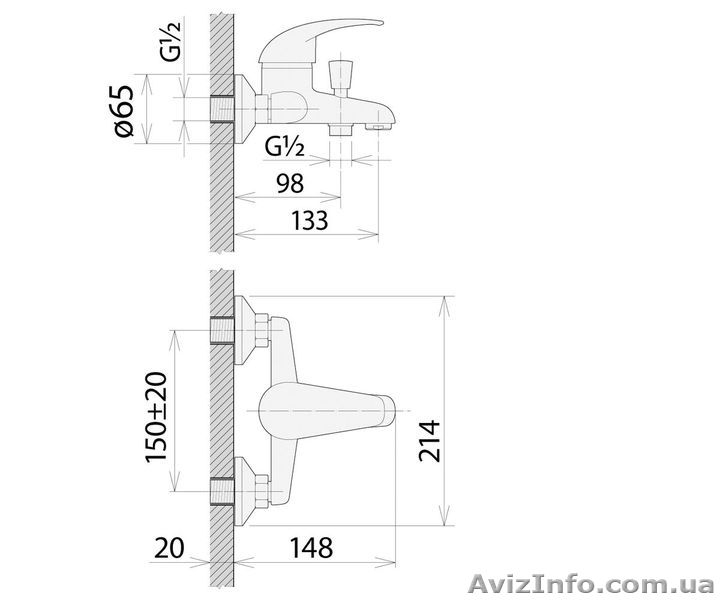 Смеситель для ванны Welle Abby UV23362D,  хром. Германия - <ro>Изображение</ro><ru>Изображение</ru> #3, <ru>Объявление</ru> #1369595