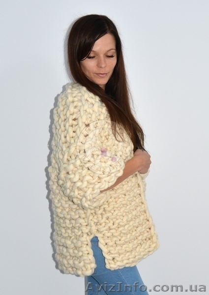 Молочный кардиган из толстой пряжи - <ro>Изображение</ro><ru>Изображение</ru> #3, <ru>Объявление</ru> #1448779