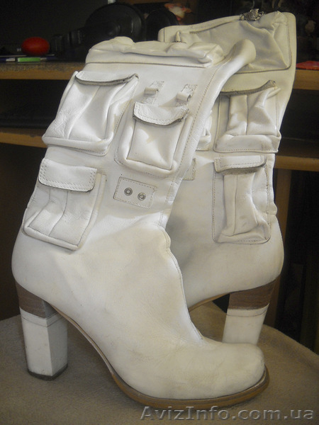 Продам сапоги белые кожаные р.39  Б/У - <ro>Изображение</ro><ru>Изображение</ru> #4, <ru>Объявление</ru> #1584335