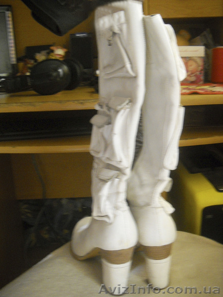 Продам сапоги белые кожаные р.39  Б/У - <ro>Изображение</ro><ru>Изображение</ru> #5, <ru>Объявление</ru> #1584335