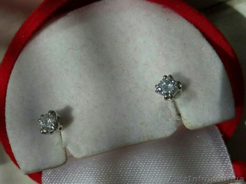 Серьги пусеты с бриллиантами 0. 22 карата - <ro>Изображение</ro><ru>Изображение</ru> #3, <ru>Объявление</ru> #1620125