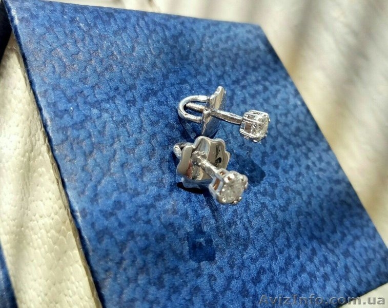 Серьги пусеты с бриллиантами 0. 22 карата - <ro>Изображение</ro><ru>Изображение</ru> #4, <ru>Объявление</ru> #1620125