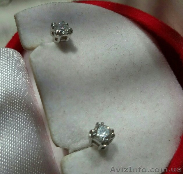 Серьги пусеты с бриллиантами 0. 22 карата - <ro>Изображение</ro><ru>Изображение</ru> #7, <ru>Объявление</ru> #1620125