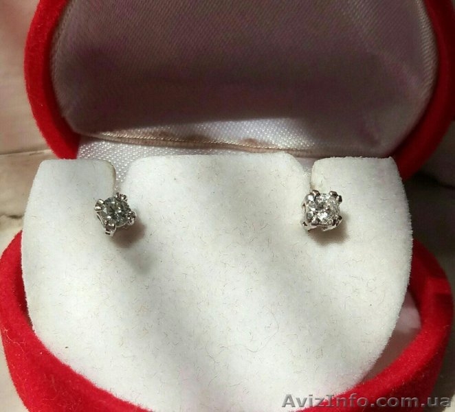 Серьги пусеты с бриллиантами 0. 22 карата - <ro>Изображение</ro><ru>Изображение</ru> #5, <ru>Объявление</ru> #1620125