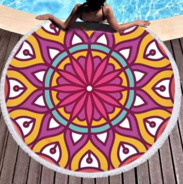 ПЛЯЖНОЕ круглое покрывало - полотенце. ХИТ СЕЗОНА. Пляжный плед, Махра - <ro>Изображение</ro><ru>Изображение</ru> #7, <ru>Объявление</ru> #1712472